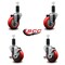 Service Caster 3.5'' Red Poly Wheel Swivel 1-1/4'' Expanding Stem Caster Set 2 Brakes, 4PK SCC-EX20S3514-PPUB-RED-2-TLB-2-114 - alternate 4
